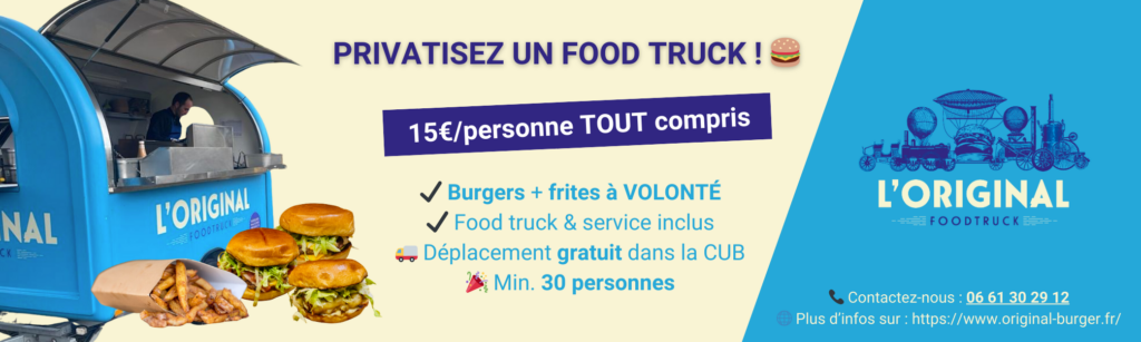 🍔 L’Original Burger : votre événement à 15€/personne, tout inclus !